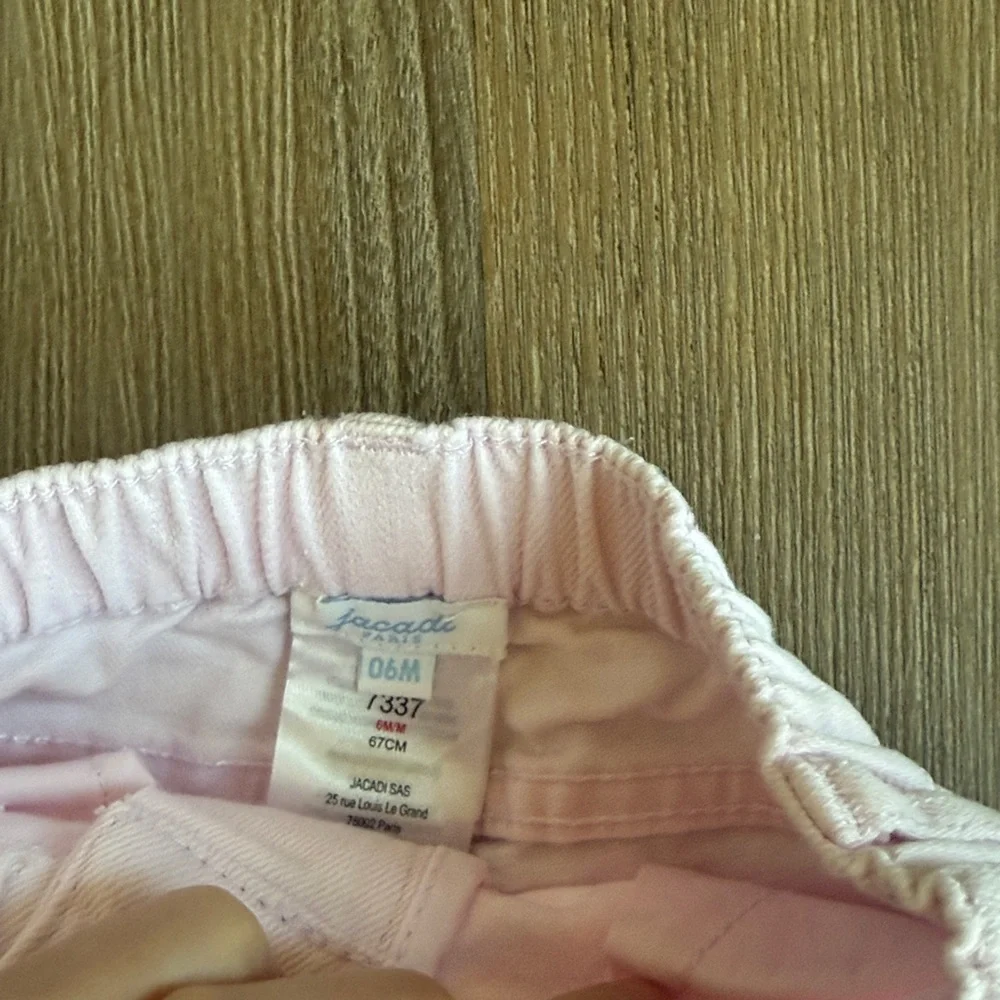 Jacadi baby girl pale pink denim jeans - size 6m